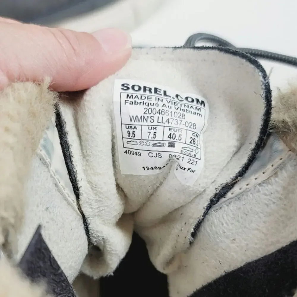 Sorel Explorer II Joan Faux Fur Waterproof Boot in Gray, sz 9.5